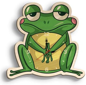动物青蛙演奏乐器 时钟 青蛙王子挂钟网红钟照片定制创意钟表挂墙