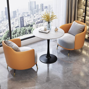 售楼处洽谈桌椅网红休闲接待办公沙发茶几组合谈判小圆桌一桌两椅