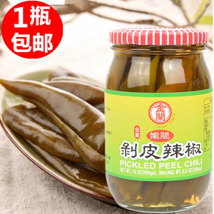 1瓶包邮台湾进口花莲美食特产金兰剥皮辣椒450g全素食嫩脆爽口