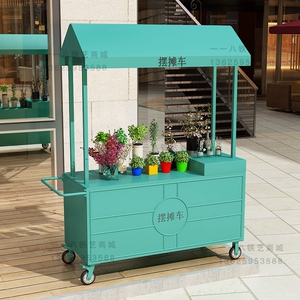 欧式创意铁艺花车超市地推促销车移动货架花店摆饰户外集市摊位车