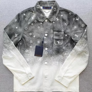 lv路易威登 22ss logo印花 渐变 灰色 星空 牛仔 衬衫 外套