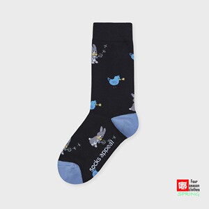 韩国正品代购socksappeal设计师品牌 小鸟兔子满图拼色女袜子