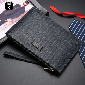mk真皮手包男2022新款时尚男士手拿包名牌潮牌轻奢皮夹潮信封包包