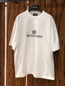balenciaga/巴黎世家22新款马赛克宽松bb字母logo印花短袖男t恤女