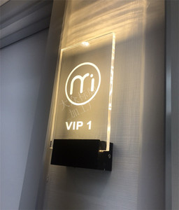 透明亚克力发光门牌酒店房号牌客房包厢ktv水晶数字号码标识门牌