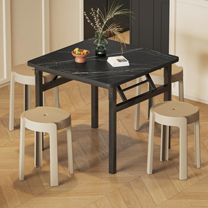 折叠桌子简易家用折叠桌吃饭小方桌出租房正方形餐桌80×80摆摊桌