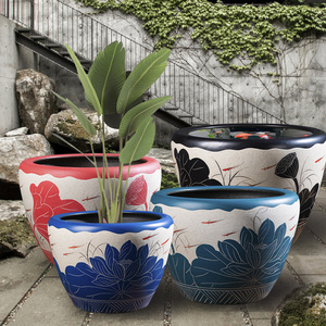 景德镇陶瓷大缸盆景荷花莲子缸水培大花盆庭院陶瓷种树盆庭院鱼缸