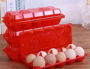 10枚装红色双喜蛋托 婚庆中号土鸡蛋包装盒 pvc鸡蛋托塑料鸡蛋盒