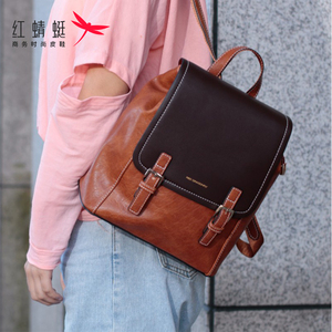 商场专柜同款热销红蜻蜓双肩包冬季新款女士背包大容量复古休闲包