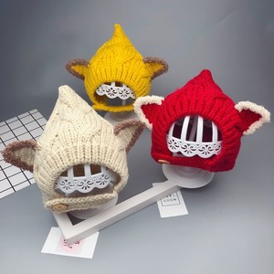 ins儿童小精灵帽子宝宝手工针织帽秋冬保暖护耳帽韩版可爱毛线帽