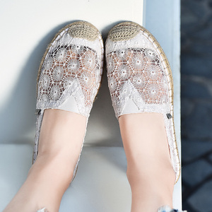 调色板懒人渔夫鞋镂空女鞋汤姆斯夏季一脚蹬懒人鞋蕾丝布鞋软底潮