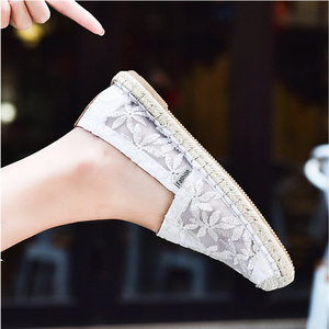 调色板蕾丝渔夫鞋女鞋汤姆斯一脚蹬懒人鞋2022夏季镂空布鞋孕妇鞋