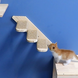 猫爬梯 猫楼梯猫别墅猫柜配件猫爬架梯子墙壁式猫笼台阶窝diy材料