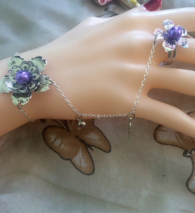 包邮古装戒指手镯一体花千骨古风古代戒指指环手链青丘狐仙女配饰