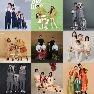 新款韩版影楼亲子装儿童摄影服装一家四口全家福艺术拍照写真服装