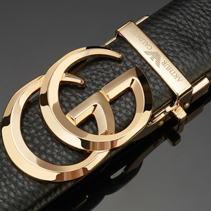 帝梵阿玛尼男士皮带真皮奢侈品大牌年轻人商务纯牛皮裤腰带男潮流