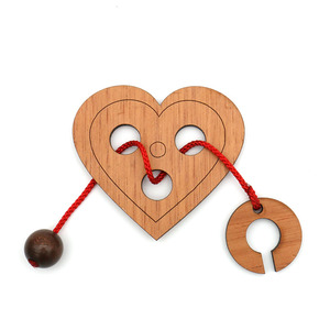 constantin康斯坦丁herzschloss 心锁木质绳结解扣环益智烧脑玩具