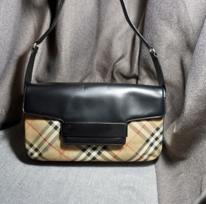 (sold)burberry博柏利经典托特战马格纹腋下单肩包中古vintage