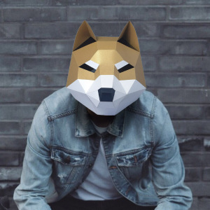 170人付款淘宝创意秋田犬柴犬狗狗动物纸模头套面具手工diy学生活动表