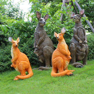 变色娃娃别墅庭院花园摆件仿真袋鼠动物雕塑园林景观设计公园小品