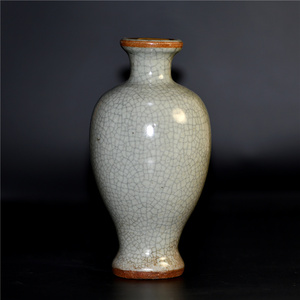 哥釉梅瓶花瓶清代陶瓷瓷器瓶古董开片瓷器收藏古董古玩真品老物件