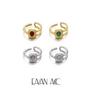EAVAN ACC 冷淡风戒指复古天然石高级感ins时尚小众设计指环饰品