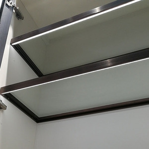 0014人付款淘宝轻奢极简铝合金玻璃层板金属立柱衣柜定制步入式玻璃