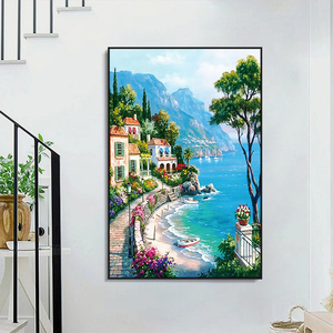 美式玄关装饰画威尼斯风景油画楼梯走廊过道挂画田园风格欧式壁画