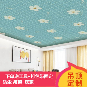 农村瓦房吊顶布老房子天花板遮挡布出租房室内简易房顶装饰遮丑布