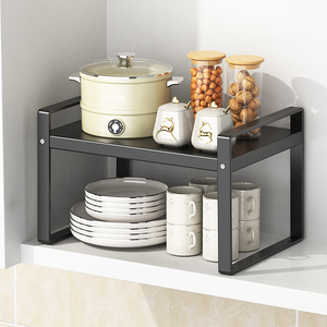 可伸缩厨房置物架台面橱柜分层架隔板柜内调料收纳锅架小架子1366