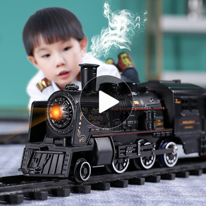 儿童电动蒸汽小火车玩具轨道车套装仿真高铁动车模型男孩汽车551