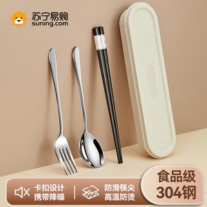 筷子勺子便携餐具套装三件套学生儿童外出便携一人食餐具收纳2018