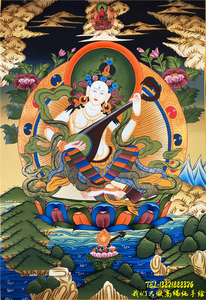 新款5d魔方圆钻石画佛像十字绣藏传佛教唐卡妙音天女人物供奉佛堂