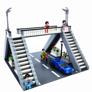 兼容乐高 moc小颗粒积木玩具 城市街景搭配 人行天桥 diy玩具