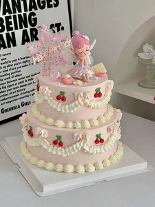 贝拉公主蛋糕装饰摆件五角星插件透明球小女孩生日烘焙派对甜品台