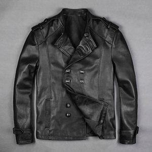 人民的名义陆毅侯亮平同款男士皮衣外套皮夹克修身真皮皮衣男短款