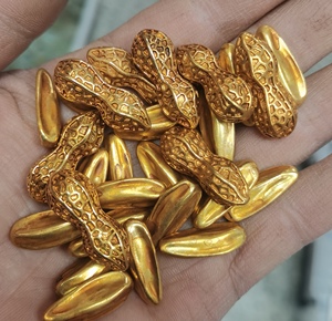 纯黄铜镀24k真金金锭 金条 金花生 金瓜子 古代钱币