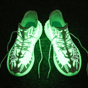 椰子鞋男350v夜光透气鞋子百搭学生休闲男士网鞋运动跑步鞋