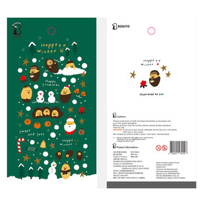 韩国Bonito贴纸 Happy winter 快乐冬日圣诞雪人手帐素材装饰贴