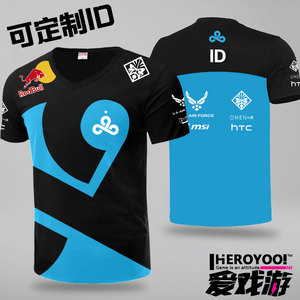 CLOUD9战队服可定制ID电竞服吃鸡CSGO衣服DOTA2短袖t恤C9 shroud