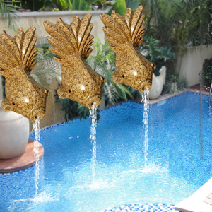 石雕喷水鱼养鱼池装饰喷泉动物雕塑石头鱼庭院吐水墙挂件流水摆件