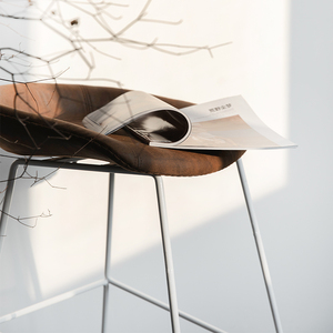 黑尔椅北欧设计师实木简约休闲创意咖啡厅餐椅办公包布电脑椅家用