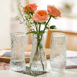 简约玻璃花瓶ins风北欧网红透明水养富贵竹鲜花客厅干花插花摆件