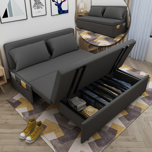 可折叠沙发床多功能坐睡两用单双人客厅小户型简约布艺乳胶1.81.