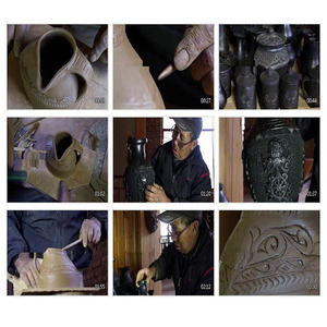 云南香格里拉尼西黑陶土陶民族手工艺传统手工艺旅游视频素材