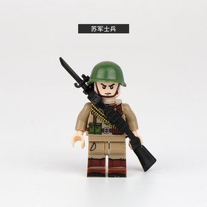 兼容乐高军事二战人物人仔积木 苏军毛瑟步枪 小人偶公仔拼装玩具