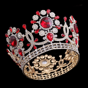 新娘皇冠整环结婚头冠圆形王冠欧式复古宫廷闪钻奢华大皇冠现货款