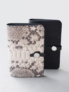 l灰色花纹/黑色纯色 2色 蟒蛇皮 高端真皮复古长款钱夹/手包 带盒