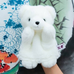 海洋馆白色北极熊玩偶气囊叫叫公仔鲸鱼企鹅手偶宝宝熊猫迷你玩偶