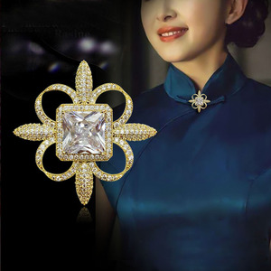 简约胸针女高档旗袍胸花领针防走光别针固定衣服衬衫领口装饰领花